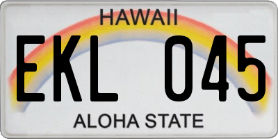 HI license plate EKL045