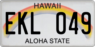 HI license plate EKL049