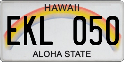 HI license plate EKL050