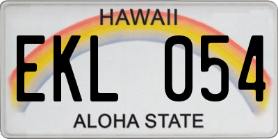 HI license plate EKL054