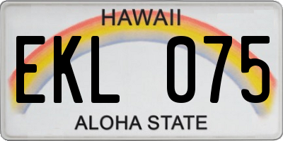 HI license plate EKL075