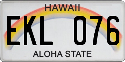 HI license plate EKL076