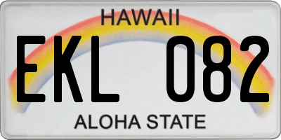 HI license plate EKL082