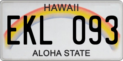 HI license plate EKL093