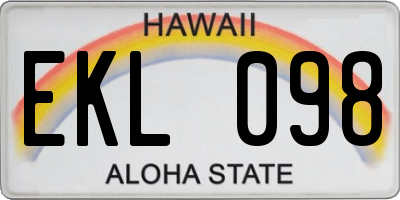 HI license plate EKL098