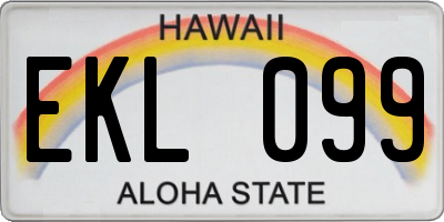 HI license plate EKL099