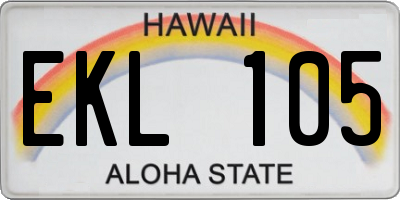 HI license plate EKL105