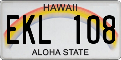 HI license plate EKL108