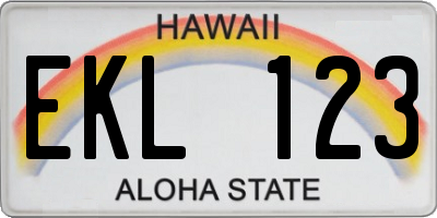 HI license plate EKL123