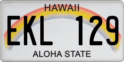 HI license plate EKL129