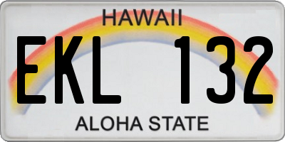 HI license plate EKL132