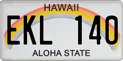 HI license plate EKL140