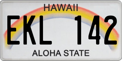 HI license plate EKL142