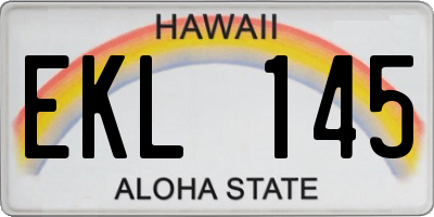 HI license plate EKL145
