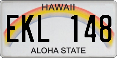 HI license plate EKL148