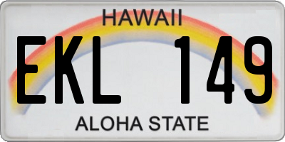 HI license plate EKL149
