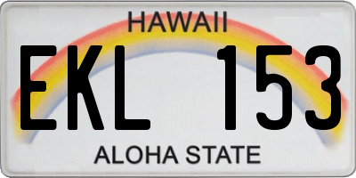HI license plate EKL153