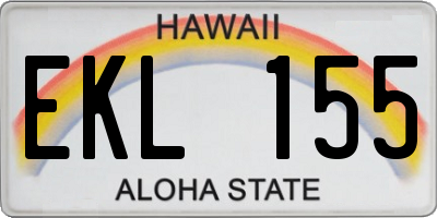 HI license plate EKL155