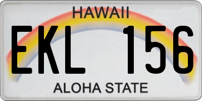 HI license plate EKL156