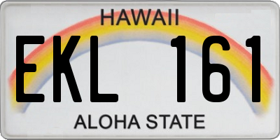 HI license plate EKL161