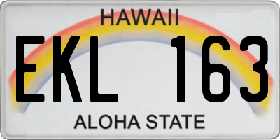 HI license plate EKL163