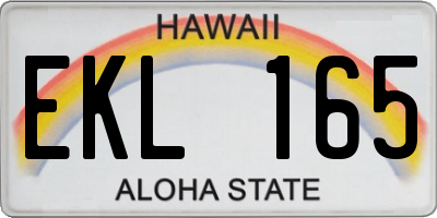 HI license plate EKL165