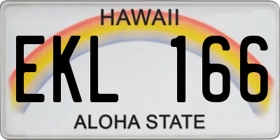HI license plate EKL166