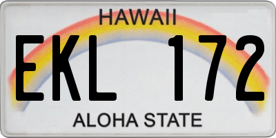 HI license plate EKL172