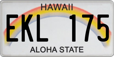 HI license plate EKL175