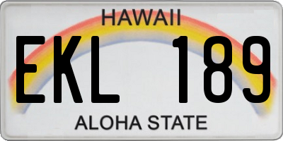 HI license plate EKL189