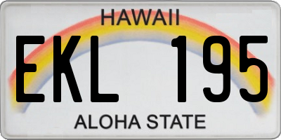 HI license plate EKL195