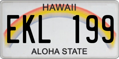 HI license plate EKL199