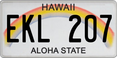HI license plate EKL207