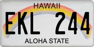 HI license plate EKL244