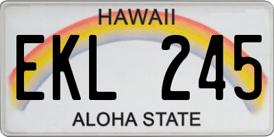 HI license plate EKL245
