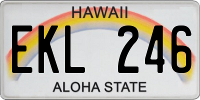 HI license plate EKL246