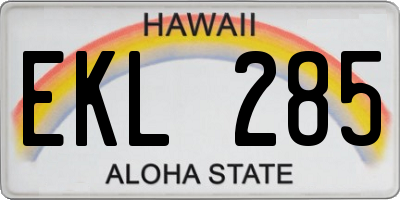 HI license plate EKL285