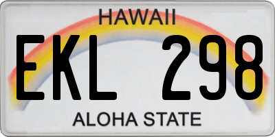 HI license plate EKL298