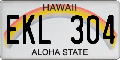 HI license plate EKL304