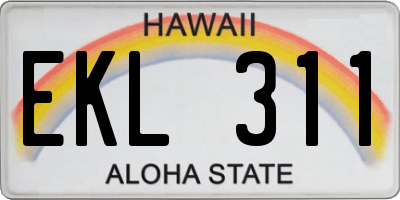 HI license plate EKL311