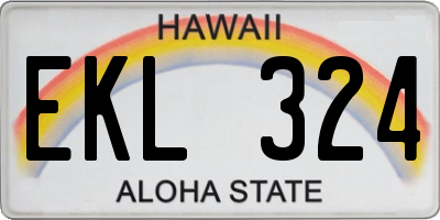 HI license plate EKL324