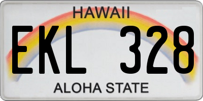 HI license plate EKL328