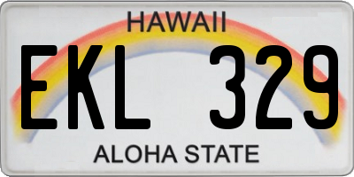 HI license plate EKL329