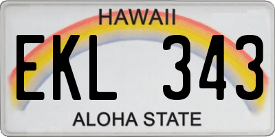 HI license plate EKL343