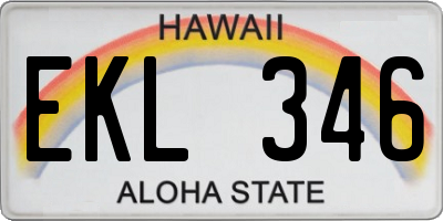 HI license plate EKL346