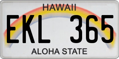 HI license plate EKL365