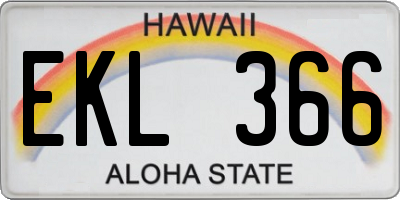 HI license plate EKL366