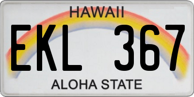 HI license plate EKL367