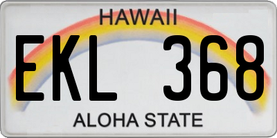 HI license plate EKL368