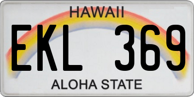 HI license plate EKL369